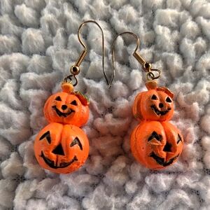 Halloween Pumpkin Earrings Drop Dangle Style Earring